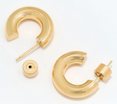 David Markstein Sterling Silver 3/4" Debut Smart Closure Hoop Earrings